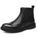 Men's Head Layer Casual Men's Leather Boots Side Zipper Martin Boots Low Heel Leather Boots Men's Shoes Origin_vogvips.com