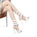 2026 New European American Style White Furry Twisted Thin Heel High-Heeled Sandals For Women, Open-Toed, Fashionable And_vogvips.com
