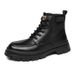 European Warm Series 2025 New Outdoor Martin Leather High-top Men's Work Motorcycle Boots British Style Oxford Sole_vogvips.com