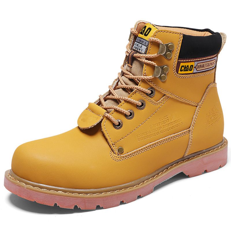 Outdoor Martin Boots Couple New Men's And Women's Shoes British Style High-top Casual Rhubarb Boots Breathable Trend Large Size Shoes_vogvips.com