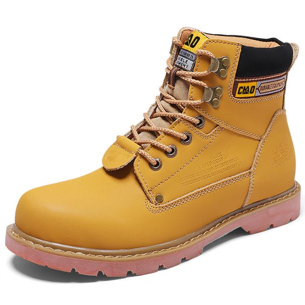 Outdoor Martin Boots Couple New Men's And Women's Shoes British Style High-top Casual Rhubarb Boots Breathable Trend Large Size Shoes_vogvips.com