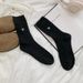 Cozy Wool & Rabbit Hair Blend Socks - Warm Mid-Crew Winter Socks With Bee Embroidery - Soft And Breathable For Men And Women_vogvips.com
