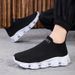 Large size women's shoes Breathable casual sneakers Women's light soft set feet couple shoes lazy shoes fly knit socks shoes_vogvips.com