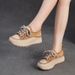 Jiezhou 2025 Autumn/Winter New Platform Heel Lightweight Caual Lace-Up Fahion Single Nubuck Leather Retro Women'_vogvips.com
