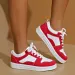 2024 White Red Sports Skate Shoes Large Size 42 Low Top Casual Sneakers Ladies Flat Comfortable Leather Skates_vogvips.com