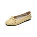 Round Head Single Shoes Women's Shallow Mouth Bow Soft-soled Ballet French Small Fragrant Wind Beanie Shoes_vogvips.com