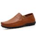 Men's Leather 2025 New Fashionable British Style Busins Drs One Step Stepping Bean Soft Soled Breathable Driving_vogvips.com