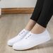 Work Shoes, Nurse Shoes, Women's White Shoes, Non Slip Flat Work Shoes, Slip On Solid Color Casual Shoes_vogvips.com