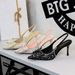 7317-AH99 French Sweet Style Sequin Beaded Bow High Heels Pointed Toe Backless Strap Women's Shoes_vogvips.com