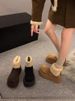 Brown Snow For Women 2025 French Style New Thick-Soled Retro Winter Fleece-Lined Warm Cotton Boots Shoes Ins_vogvips.com