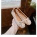 Grape Mom Ballet Style Bow Square Round Toe Soft Suede Shallow Mouth Single Shoes Women Mary Jane All Seasons Red F_vogvips.com