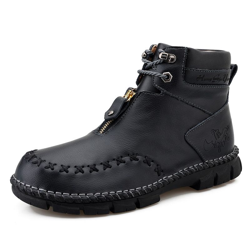 Martin Boots Men's Leather Shoes Breathable Short Boots Large Size Men's Shoes_vogvips.com
