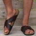 Men's Minimalist Set With Flat Heel Cross And Wooden Slippers_vogvips.com