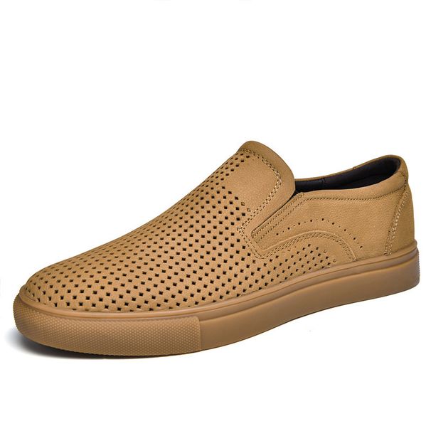 Men's British Style Leather Splicing Single Shoes Board Shoes Big Head Casual Leather Shoes Trendy Low-top Tooling_vogvips.com