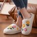 2025 Fluffy Women, Home Couple Silent Non-Slip Warm Soft Sole Flower Cotton Slippers For Men Outdoor Wear_vogvips.com