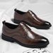 Men's Large Size Leather Brogue Shoes British Style Business Formal Comfortable Slip-On_vogvips.com