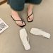 Trendy Black Beach Soft Sole Sandals For Women Summer 2025 New Style Flip-Flops High-End Non-Slip Outdoor Slippers_vogvips.com