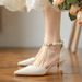 Cheongsam-inspired Niche High-heeled Shoes For Women, 2026 Summer, Pointed Toe, Thin Heel, Pearl Strap, Hollowed-out,_vogvips.com