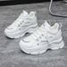 Inner Height Enhancing Dad For Women New All Match Small Size Thick Sole Comfortable Breathable Caual Sport White_vogvips.com