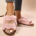 Women's Plush Fuzzy Slippers Home Fur Open-Toe Slides Autumn Winter Indoor Silent Comfort EVA Soft-Soled Bedroom Warm_vogvips.com