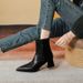 Chunky Heel Short Boots French Style Elegant High Heel Slim 2025 New Boots Brown Pointed Toe Ankle Boots Spring Autumn Single Boot_vogvips.com