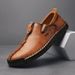 Men's Slip-On Leather Shoes With Stitched Sole, Casual Men's Loafers, Large Size Men's Shoes 47-48_vogvips.com