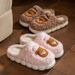 New Cartoon Bear Autumn Winter Versatile Thick-Soled Home Outdoor Warm Non-Slip Casual Cotton Slippers_vogvips.com