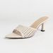 Cross-border European And American Pointed-toe Woven Mesh Mule Stiletto Sandals, Women's Black High-heeled Shoes,_vogvips.com