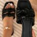 Plus Size Women's Flat Slippers, Square Toe, Bow, Strappy Design, Lightweight Flat Sandals._vogvips.com