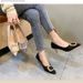 Women's Light Luxury Square Buckle High Heels Women's Stiletto Black Work Shoes Pointed Toe Single Shoes Autumn New_vogvips.com