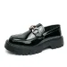 Men Black Patent Leather Shock Aborption Loafer Gold Horebit Buckle Thick Lug Sole Slip On Platform Caual Dre_vogvips.com