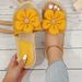 Women’s Shoes New Outdoor One Line Ladies' Rope Bottom Large Flower Grain Fashionable And Casual Ladies' Outdoor Flat Slippers_vogvips.com