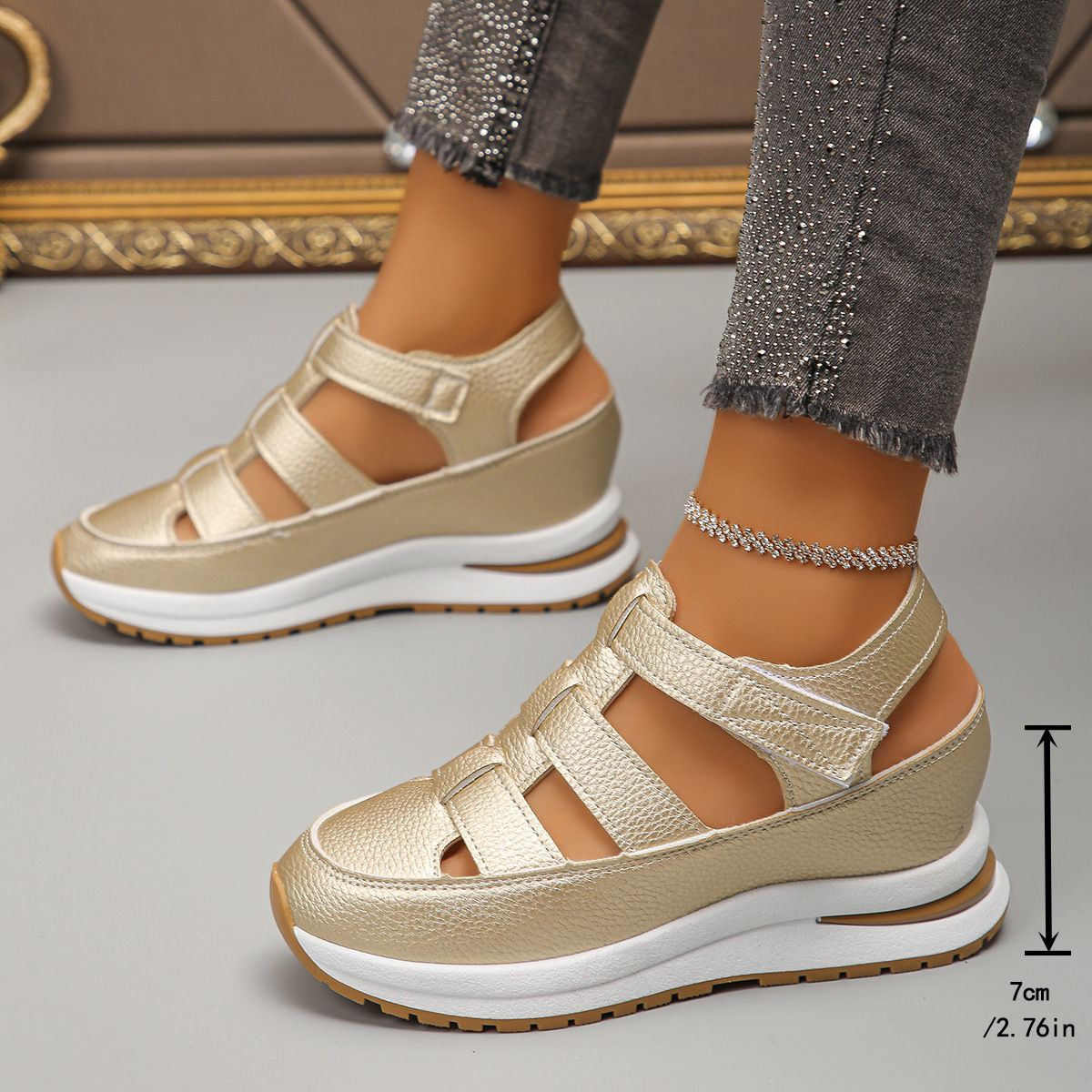 Women's Summer Sandals: New Bohemian Wedge Heel Slide Sandals_vogvips.com