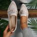 Breathable Slip-On Women's Flats With Bowknot Detail – Pointed Toe, Wide Fit, Lightweight Knit Fabric For Casual Comfort_vogvips.com