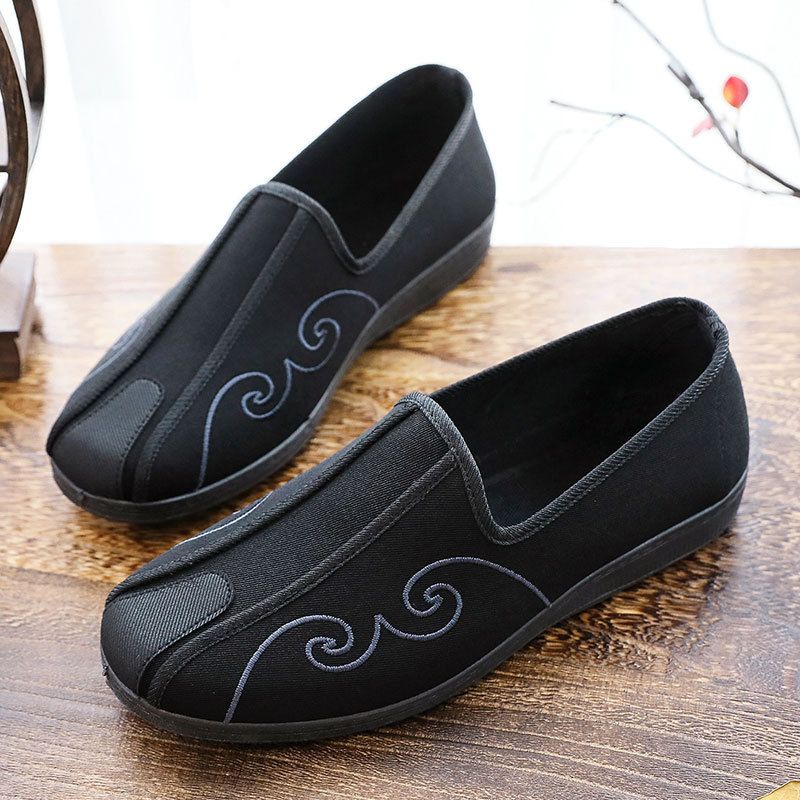 Men’s Shoes Old Beijing Cloth Shoes Men's Soft Sole Shoes Chinese Style Retro Middle Aged And Elderly Dad Shoes Tang Suit Hanfu Embroidered Shoes_vogvips.com