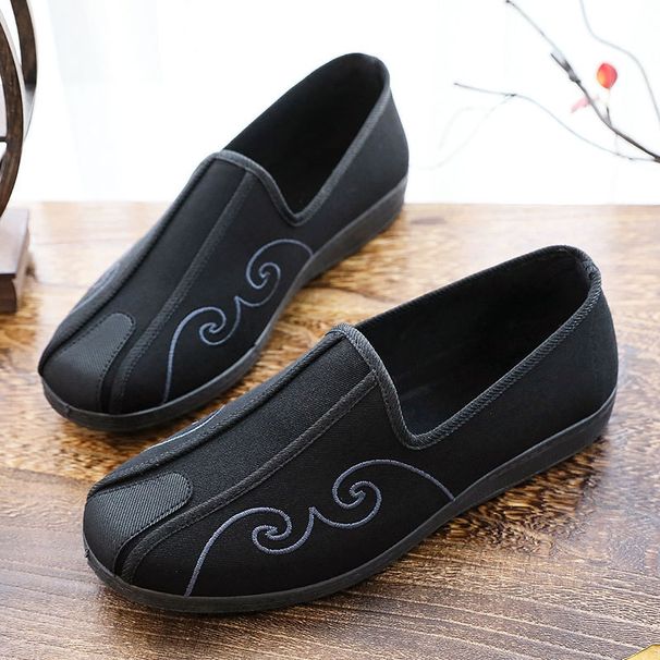 Men’s Shoes Old Beijing Cloth Shoes Men's Soft Sole Shoes Chinese Style Retro Middle Aged And Elderly Dad Shoes Tang Suit Hanfu Embroidered Shoes_vogvips.com