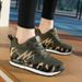 New Camouflage Fly Woven High Rise Sports Oversized Outdoor Running Shoes, Comfortable Women's Fitness Shoes F7e_vogvips.com