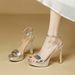 Waterproof Platform High-heeled Shoes, Summer European And American Style, Open-toe, Round Toe, Thin Heel, Strap Sandals_vogvips.com