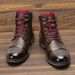 Large Men's Leather Single Fashionable And Beautiful Sizes, Work Clothes, Short Boots, High Top Martin Boots_vogvips.com