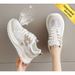 Mesh Breathable Sports Shoes Women 2025 New Spring And Autumn Lightweight Soft Sole White Sneakers For Middle School_vogvips.com