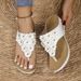 Rivet Flower Sandals, Size 43 Wedge Heel Women's Shoes, 2025 Pinch Toe Slippers_vogvips.com