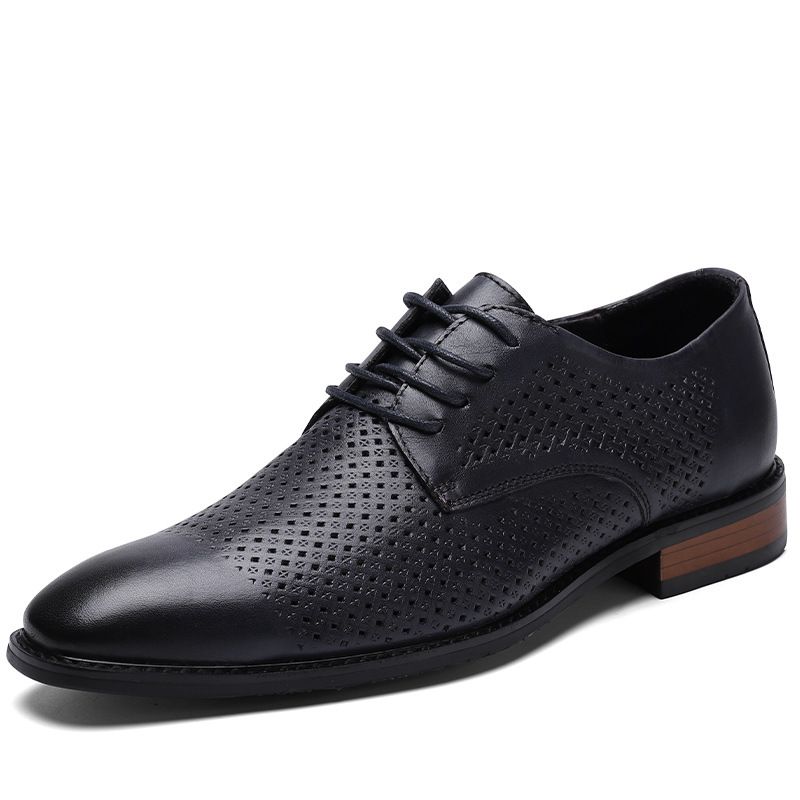 Men's Light Casual Lace-up Dress Leather Shoes Professional Work Men's Shoes_vogvips.com