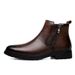 Men's Polished Retro Casual Men's Leather Boots Side Zipper Cotton Boots Breathable Martin Boots Low Heel Leather Boots Men's Shoes_vogvips.com