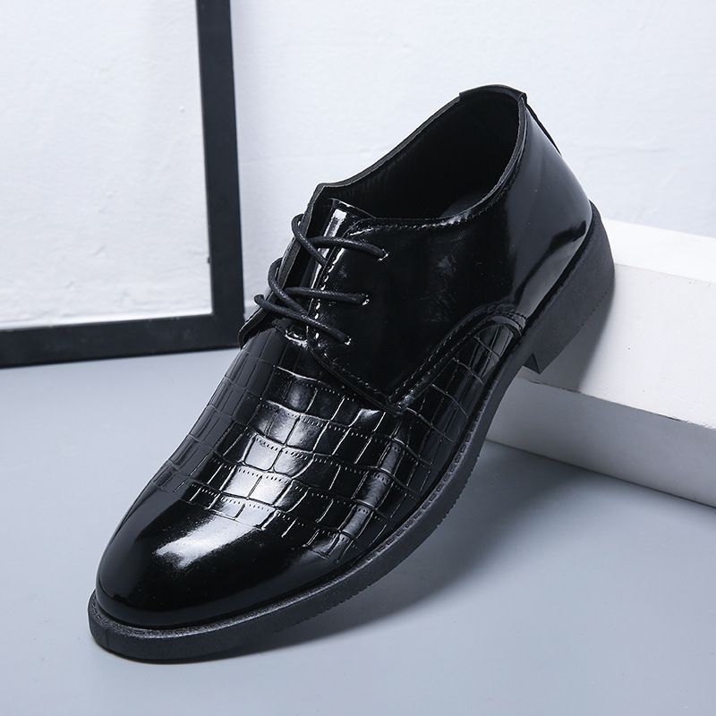 Spring And Autumn Korean Style British Trendy Casual Breathable Business Formal Men's Leather Shoes_vogvips.com