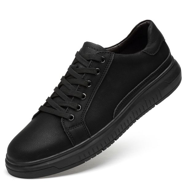 Men's Shoes Round Head Flat Bottom Casual Four Shoes Thick Sole Polish Board Shoes Men_vogvips.com