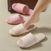 Spring And Summer Japanese Style Indoor Home Silent Soft Sole Open Toe Non-Slip Floor Maternity Cotton Slippers For Men And Women_vogvips.com