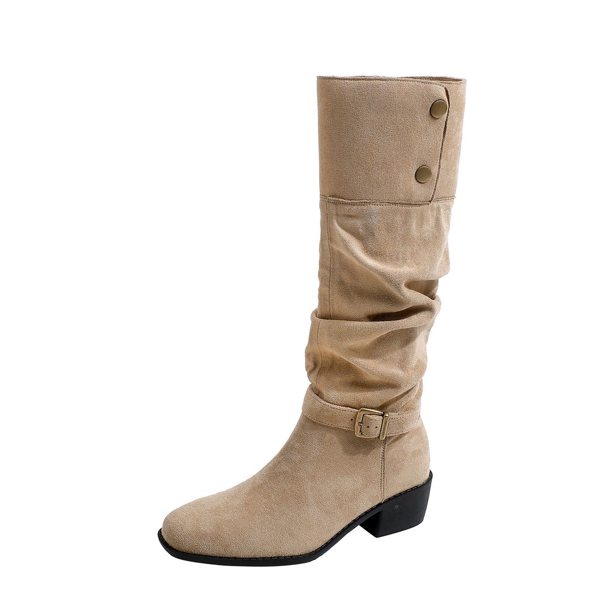 237-9G Suede French Long Over-the-Knee 2025 Autumn Winter New Women's Pleated Boots_vogvips.com