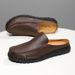 New Arrival Casual Man Moccasins Fashion Designer Muller Shoes Loafe For Men Comfortable Slip-on Half Drag Lazy_vogvips.com