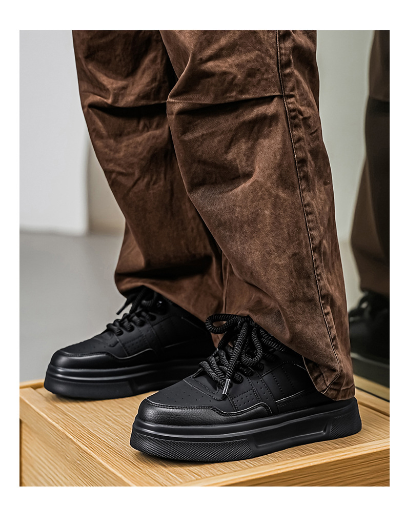 2026 Spring High-End Versatile Low-Top Casual Sneakers, Men's Sports Thick-Soled Height-Increasing Leather White Shoes_vogvips.com