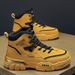 Men's Autumn Simple Fashion Letter Print Martin Breathable Casual Comfortable Lace-up High-top Boots_vogvips.com